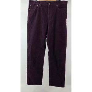 J Crew Men Classic Straight Corduroy Pants Deep Plum Size 35x32 Preppy Twee Nerd